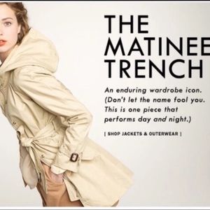 J Crew Womens Sz 6 Matinee Trench Khaki Hooded